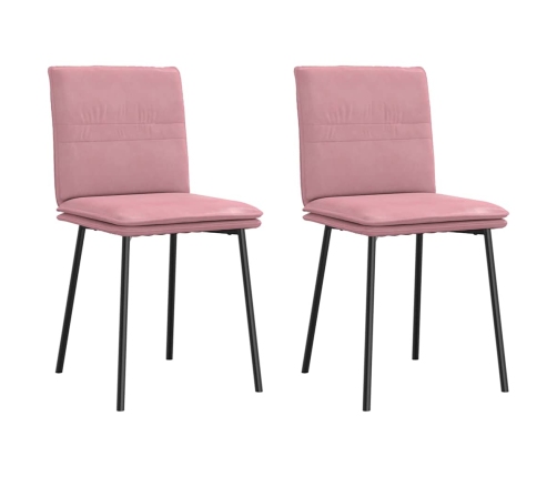 Sillas de comedor 2 unidades terciopelo rosa