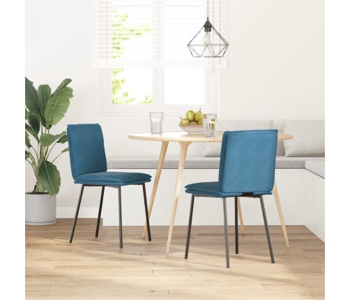 Sillas de comedor 2 unidades terciopelo azul