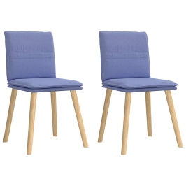 Sillas de comedor 2 uds tela azul jeans