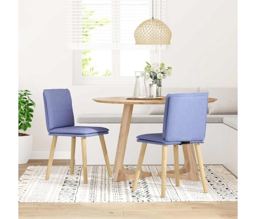 Sillas de comedor 2 uds tela azul jeans