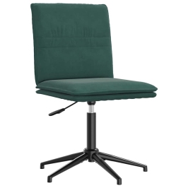 Silla de comedor de terciopelo verde oscuro