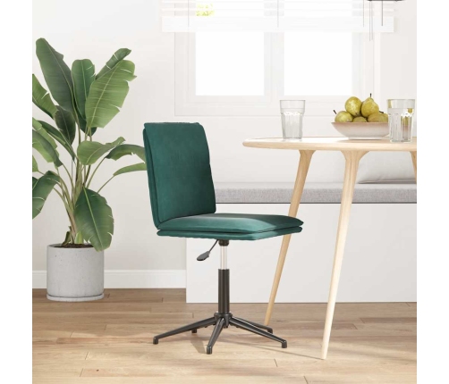 Silla de comedor de terciopelo verde oscuro