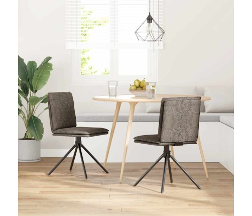 Silla de comedor cuero sintético gris oscuro