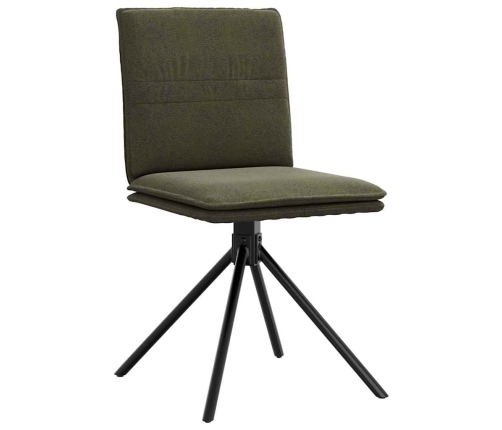 Silla de comedor cuero gamuza verde militar