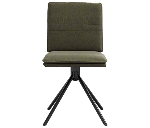 Silla de comedor cuero gamuza verde militar