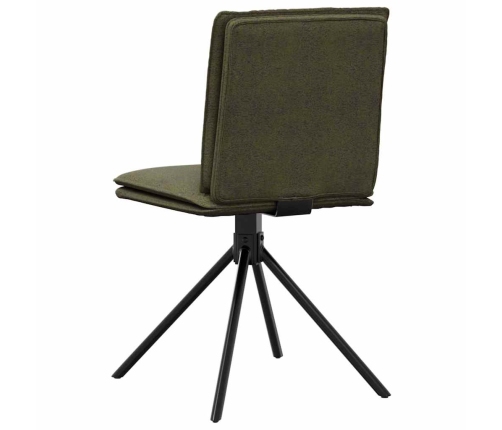 Silla de comedor cuero gamuza verde militar