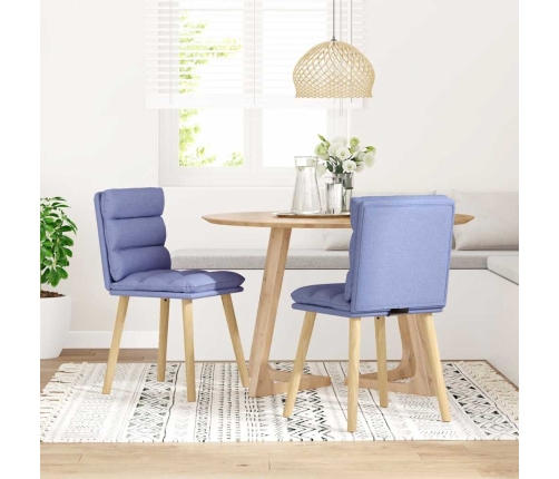 Sillas de comedor 2 uds tela azul jeans