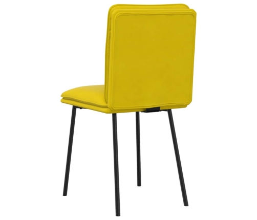 Sillas de comedor 2 unidades terciopelo amarillo