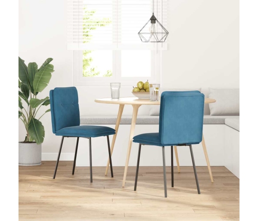 Sillas de comedor 2 unidades terciopelo azul