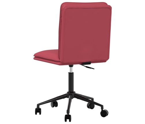 Silla de comedor de cuero sintético rojo tinto