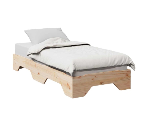 Estructura de cama sin colchón apilable 100x200cm madera maciza