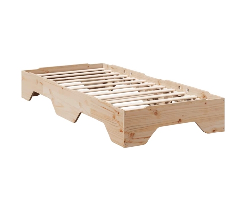 Estructura de cama sin colchón apilable 100x200cm madera maciza