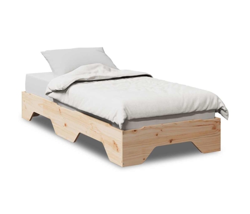 Estructura de cama sin colchón apilable 100x200cm madera maciza