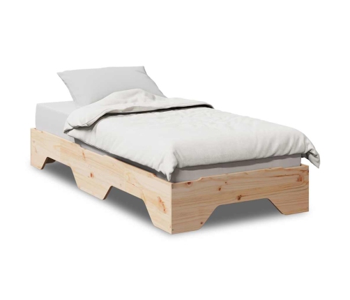 Estructura de cama sin colchón apilable 90x190 cm madera maciza