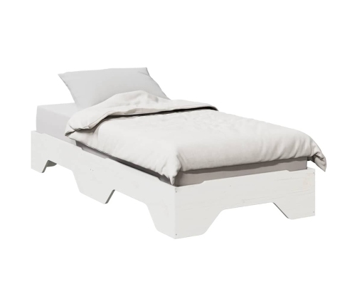 Estructura de cama sin colchón apilable blanca 75x190 cm