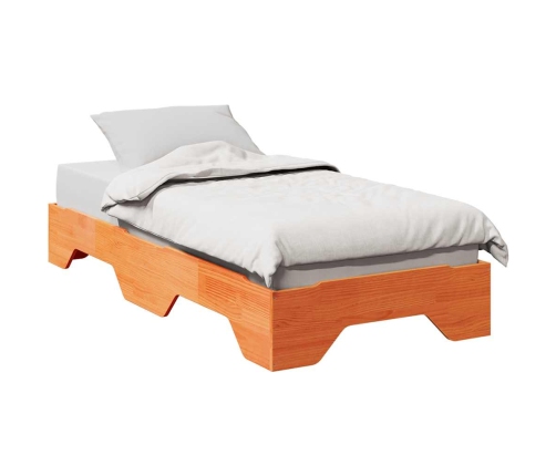 Estructura de cama apilable sin colchón marrón cera 75x190 cm