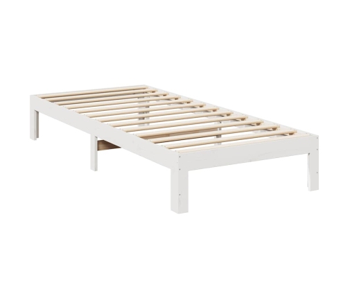 Cama sin colchón madera maciza de pino blanca 80x200 cm