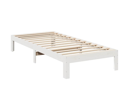 Cama sin colchón madera maciza de pino blanca 80x200 cm