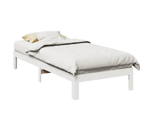 Cama sin colchón madera maciza de pino blanca 80x200 cm