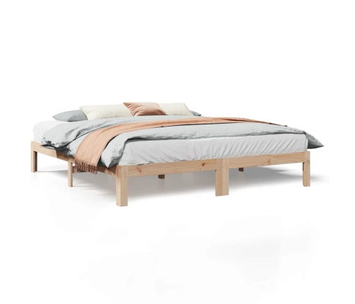 Estructura de cama sin colchón madera maciza de pino 160x200 cm