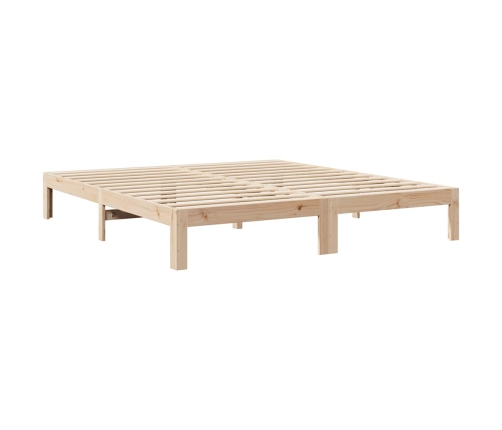 Estructura de cama sin colchón madera maciza de pino 160x200 cm