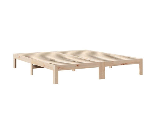 Estructura de cama sin colchón madera maciza de pino 160x200 cm