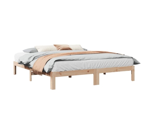 Estructura de cama sin colchón madera maciza de pino 160x200 cm