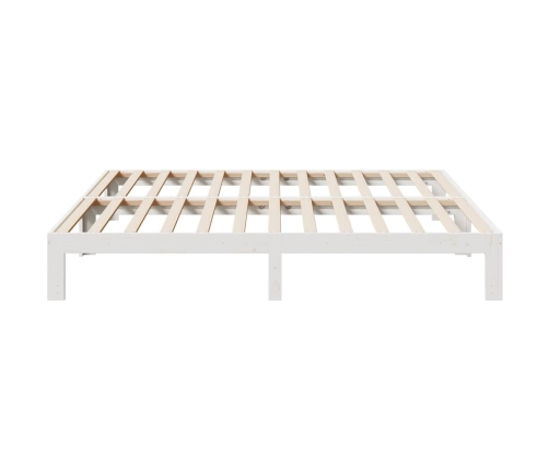 Estructura de cama sin colchón madera maciza de pino 160x200 cm