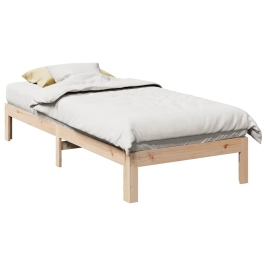 Estructura de cama sin colchón madera maciza de pino 90x200 cm