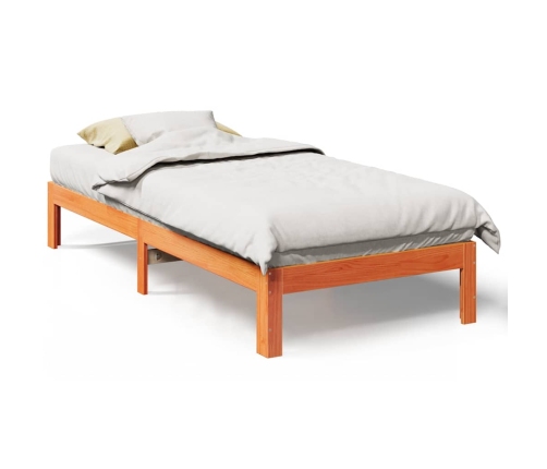 Estructura de cama sin colchón madera de pino marrón 90x200 cm