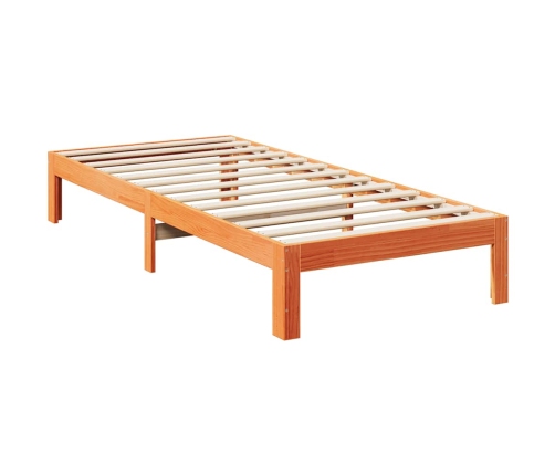 Estructura de cama sin colchón madera de pino marrón 90x200 cm