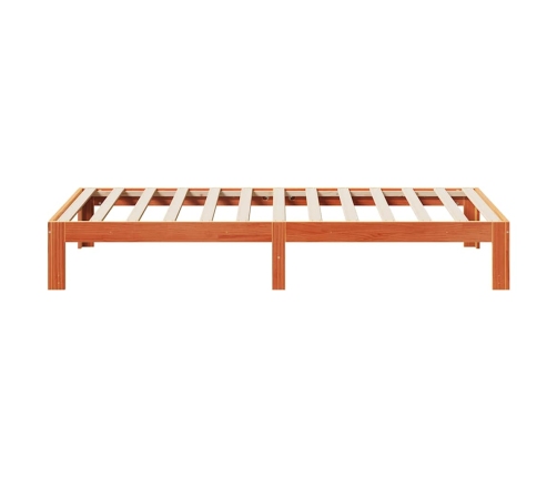 Estructura de cama sin colchón madera de pino marrón 90x200 cm