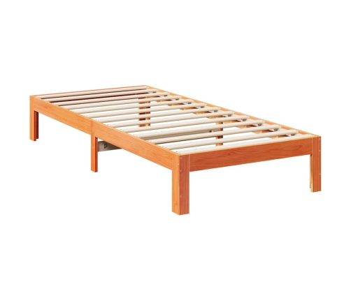 Estructura de cama sin colchón madera de pino marrón 90x200 cm