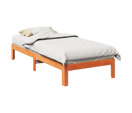 Estructura de cama sin colchón madera de pino marrón 90x200 cm