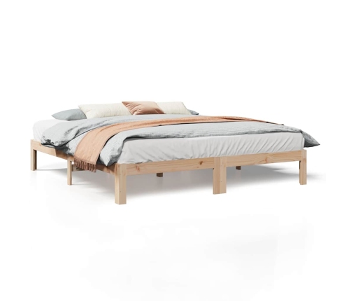 Estructura de cama sin colchón madera maciza de pino 180x200 cm