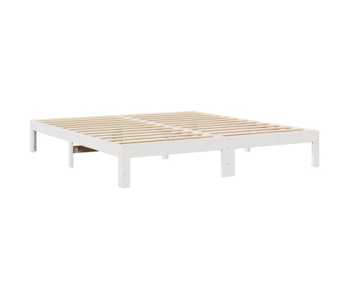 Cama sin colchón madera maciza de pino blanca 180x200 cm