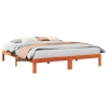 Cama sin colchón madera maciza de pino marrón cera 180x200 cm