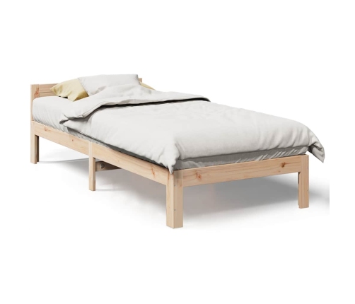 Estructura de cama sin colchón madera maciza de pino 80x200 cm