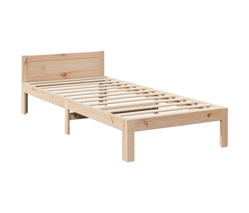 Estructura de cama sin colchón madera maciza de pino 80x200 cm