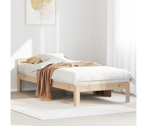 Estructura de cama sin colchón madera maciza de pino 80x200 cm