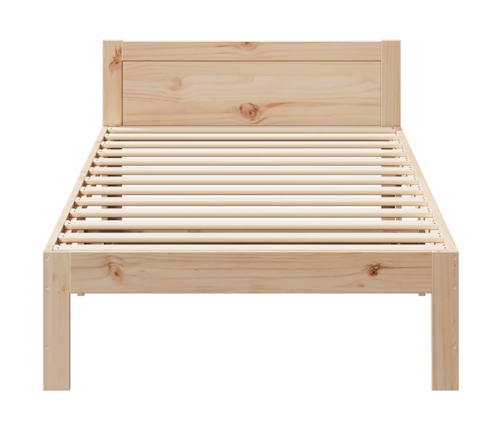 Estructura de cama sin colchón madera maciza de pino 80x200 cm