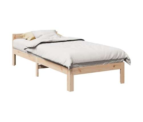 Estructura de cama sin colchón madera maciza de pino 80x200 cm