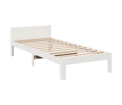 Cama sin colchón madera maciza de pino blanca 80x200 cm