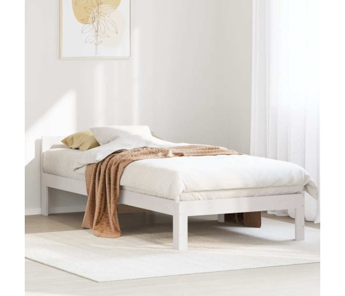 Cama sin colchón madera maciza de pino blanca 80x200 cm