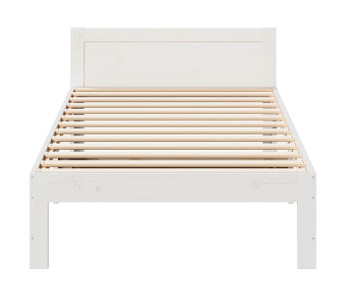 Cama sin colchón madera maciza de pino blanca 80x200 cm