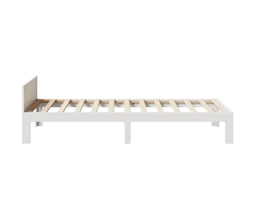 Cama sin colchón madera maciza de pino blanca 80x200 cm