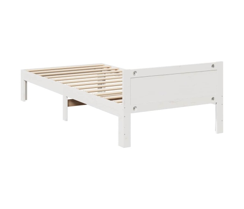 Cama sin colchón madera maciza de pino blanca 80x200 cm