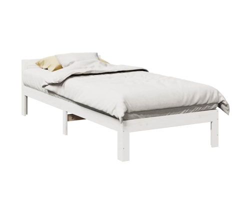 Cama sin colchón madera maciza de pino blanca 80x200 cm