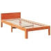 Cama sin colchón madera maciza pino marrón cera 80x200 cm