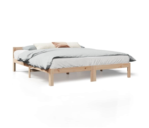 Estructura de cama sin colchón madera maciza de pino 160x200 cm